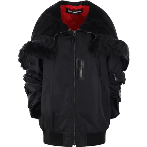 Oversized Bomber Jacket with Faux Fur Hood , female, Sizes: M, S - Junya Watanabe - Modalova