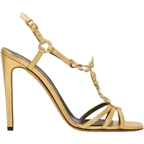 Golden Blake sandals with triple straps , female, Sizes: 6 1/2 UK, 7 UK, 4 UK - Maison Skorpios - Modalova