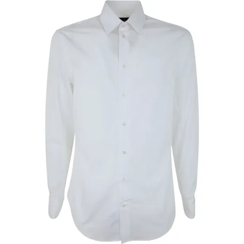 Klassisches Hemd, 100 Weiße Klassisches Hemd , Herren, Größe: M - Emporio Armani - Modalova