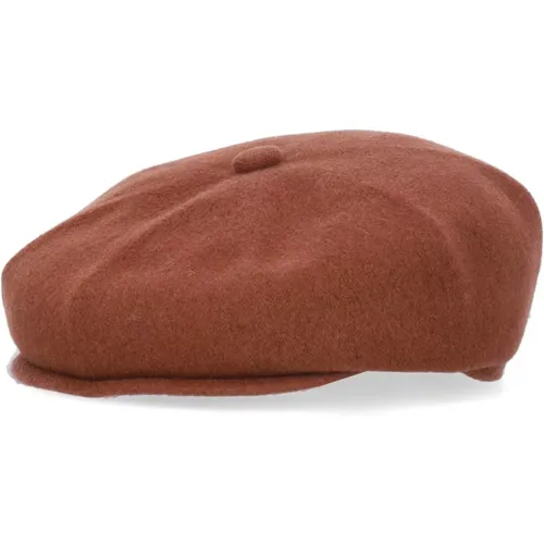 Hats, male, , Size: M Mahogany Wool Flat Cap Hat - Kangol - Modalova