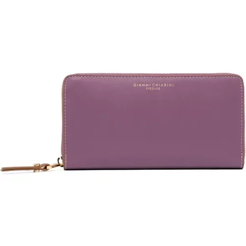 Leather Zip Wallet with Pockets , female, Sizes: ONE SIZE - Gianni Chiarini - Modalova