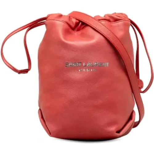 Pre-owned Bucket Bags, female, , Size: ONE SIZE Pre-owned Leather crossbody-bags - Yves Saint Laurent Vintage - Modalova