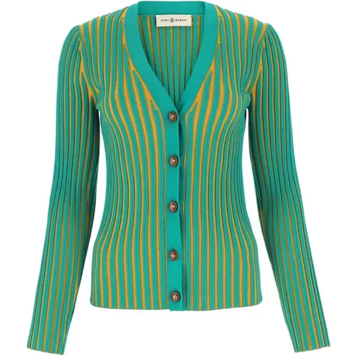 Two-tone Cardigan , female, Sizes: S, XS - TORY BURCH - Modalova