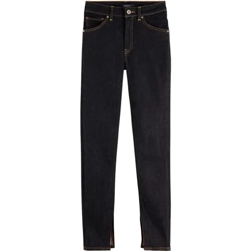 Dunkelblaue High Rise Skinny Jeans , Damen, Größe: W25 - Scotch & Soda - Modalova