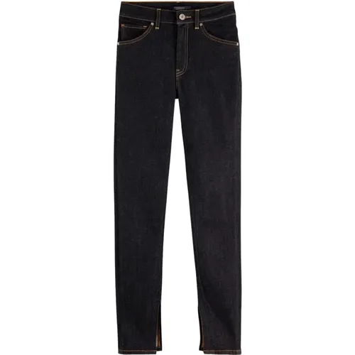 Dunkelblaue High Rise Skinny Jeans , Damen, Größe: W26 - Scotch & Soda - Modalova