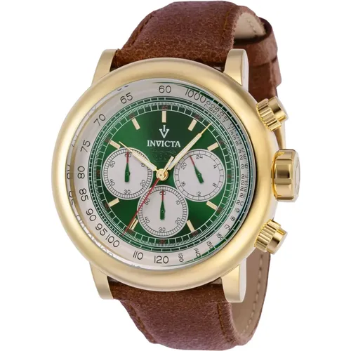 Vintage Quartz Watch - Green Dial , male, Sizes: ONE SIZE - Invicta Watches - Modalova