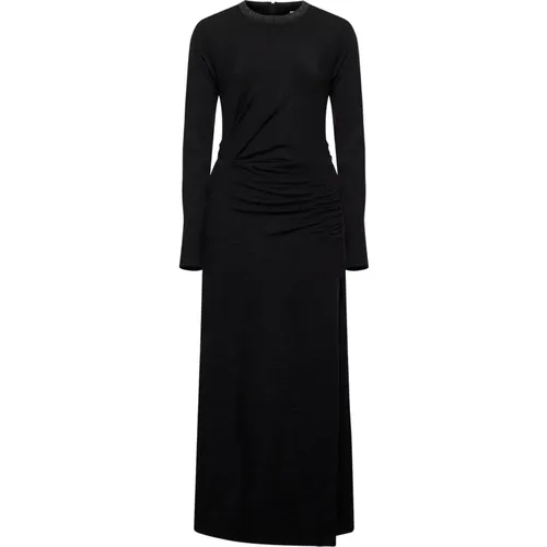 Schwarzes Wolljersey Strickkleid Lang - BRUNELLO CUCINELLI - Modalova