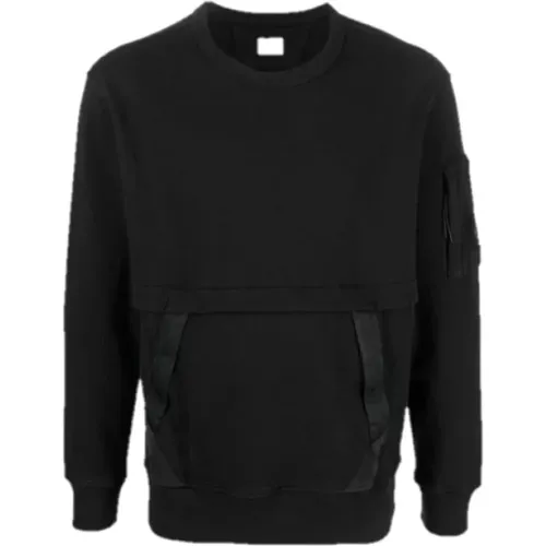 Schwarzer Baumwollfleece-Sweatshirt Stil Cmss135A , Herren, Größe: M - C.P. Company - Modalova