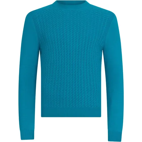 Round-neck Knitwear, male, , Size: 4XL Long-sleeve Sweater - Malo - Modalova