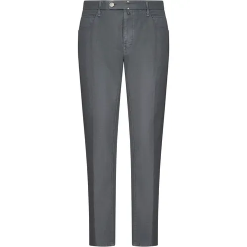 Grey Slim-Fit Trousers , male, Sizes: W35 - Incotex - Modalova