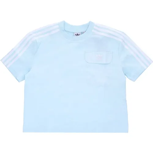 Blaues Taschen T-Shirt Kurzarm - Adidas - Modalova