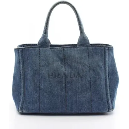 Pre-owned Tote Bags, female, , Size: ONE SIZE Pre-owned Denim handbags - Prada Vintage - Modalova