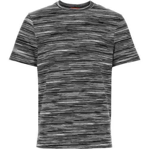 T-Shirts, male, , Size: L Embroidered Cotton T-Shirt - Missoni - Modalova