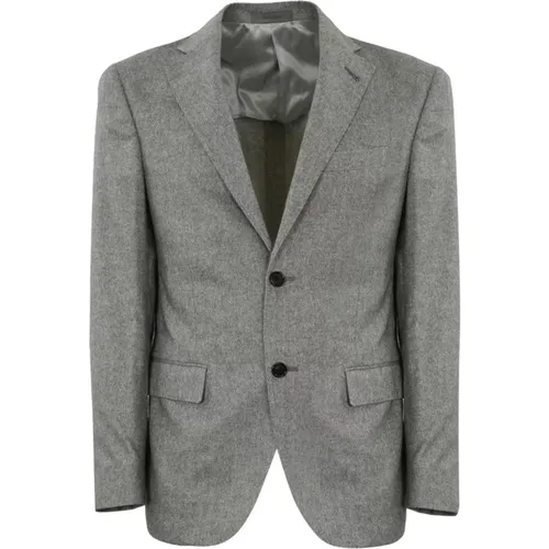 Blazers, male, , Size: S Silk Cashmere Grey Jacket - Corneliani - Modalova