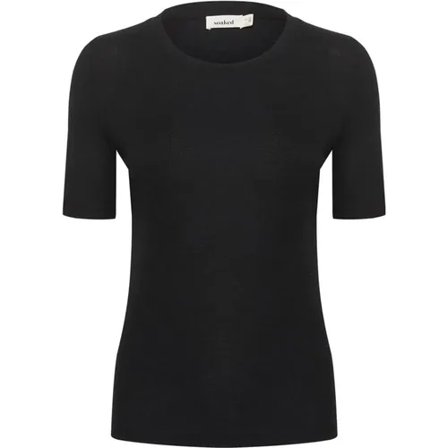 Tee with Short Sleeves , female, Sizes: XS, S, 2XL, XL, L, M - Soaked in Luxury - Modalova