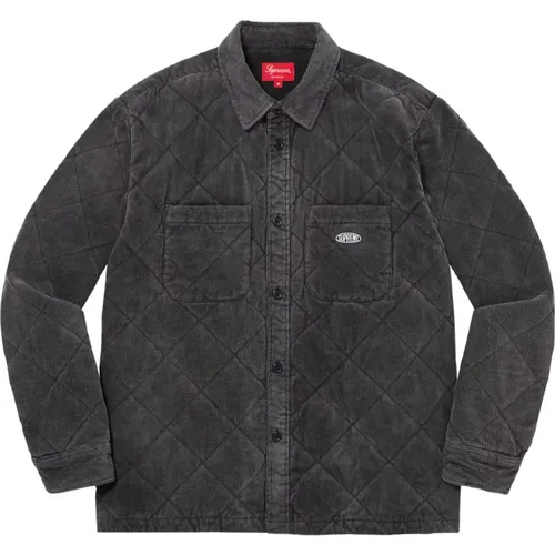 Quilted Corduroy Shirt , male, Sizes: M - Supreme - Modalova