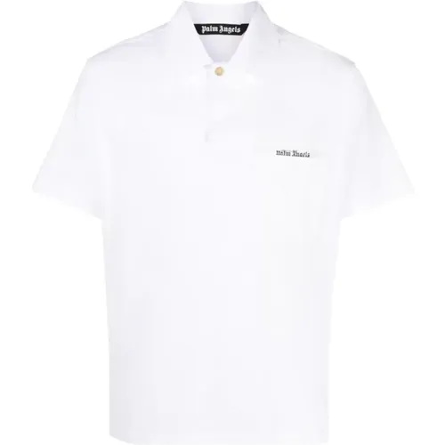 Tape Button Polo Shirt , male, Sizes: L, XL - Palm Angels - Modalova