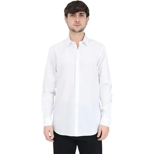 Herrenhemd in Weiß mit schwarzem Rückendruck , Herren, Größe: L - Moschino - Modalova