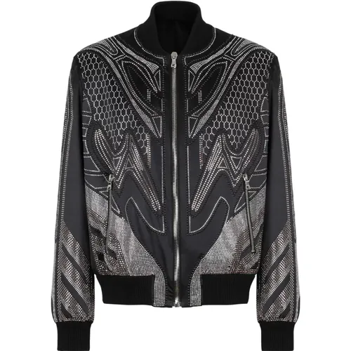 Studded nylon bomber jacket , male, Sizes: L - Balmain - Modalova