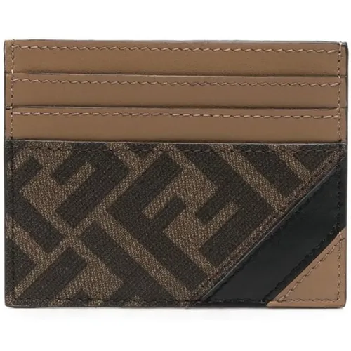 Wallets & Cardholders, male, , Size: ONE SIZE Two-tone FF-logo Card Wallet - Fendi - Modalova