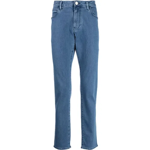 Elegante Blaue Straight Jeans mit 5 Taschen - Giorgio Armani - Modalova