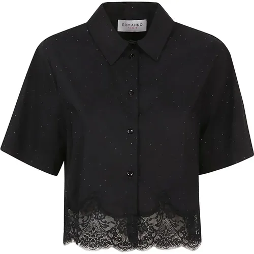 Cotton Blend Shirt Made in Italy , female, Sizes: S, M - Ermanno Scervino - Modalova