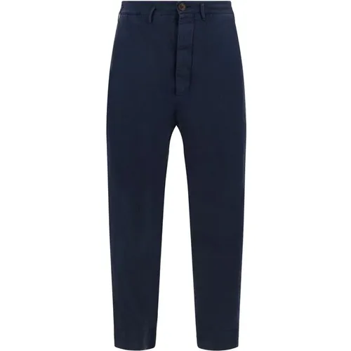 Straight Trousers, male, , Size: W46 Linen trousers with button closure - Vivienne Westwood - Modalova