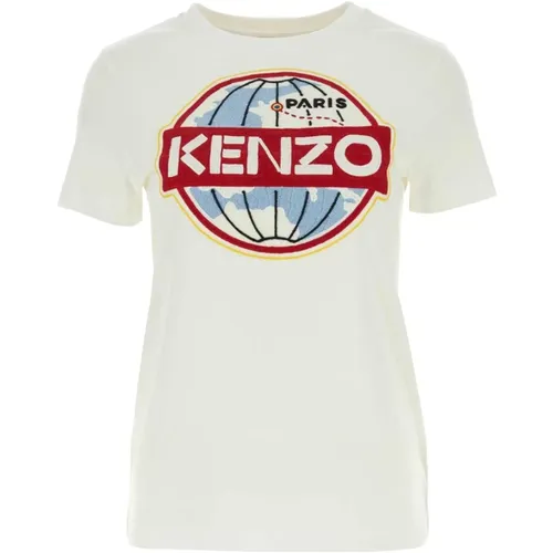 Klassisches Weißes Baumwoll-T-Shirt - Kenzo - Modalova