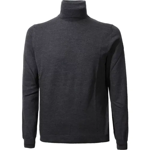 Turtlenecks, male, , Size: 2XL Flexwool Turtleneck Sweater Anthracite Slim Fit - Zanone - Modalova