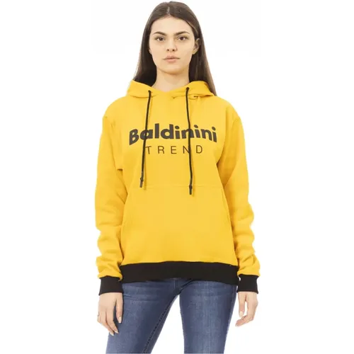 Hooded Sweatshirt - Long Sleeve - Front Logo Pocket , female, Sizes: S, M, L - Baldinini - Modalova