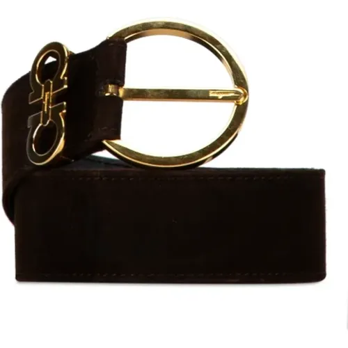 Pre-owned Belts, female, , Size: ONE SIZE Pre-owned Suede belts - Salvatore Ferragamo Pre-owned - Modalova