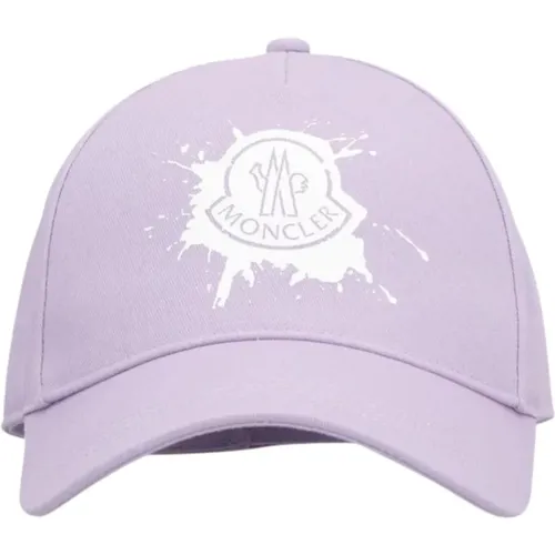 Caps, female, , Size: M Kids Lilac Cap with Visor and Velcro Closure - Moncler - Modalova