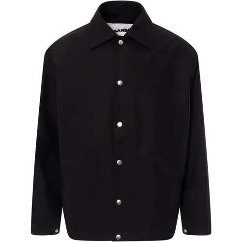 Cotton Jacket Snap Button Closure , male, Sizes: L, M, XL - Jil Sander - Modalova