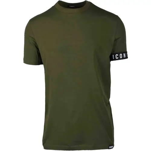 T-Shirts, male, , Size: 2XL Men Military T-Shirt - Dsquared2 - Modalova