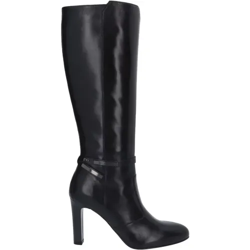 Schwarzer Hohe Stiefel mit 9cm Absatz , Damen, Größe: 36 EU - Nerogiardini - Modalova