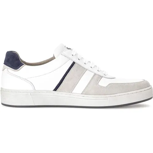 Weiße Leder Low Top Sneakers , Herren, Größe: 44 1/2 EU - Gabor - Modalova