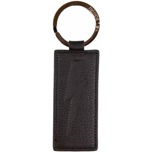 Mens Leather Keychain , unisex, Sizes: ONE SIZE - Neil Barrett - Modalova