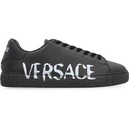 Sneakers, male, , Size: 7 US Low-top Sneakers with Greca Pattern - Versace - Modalova