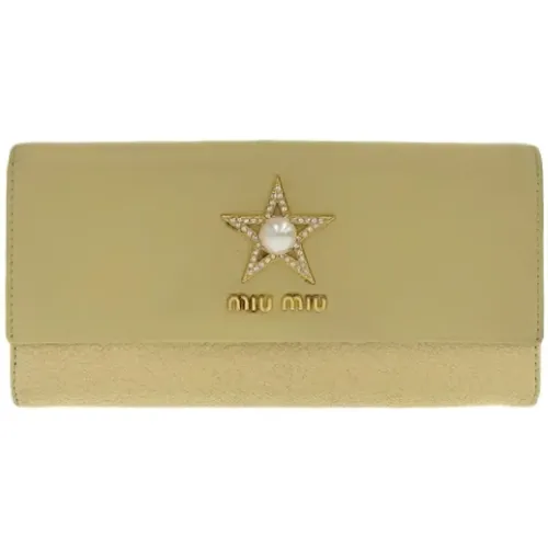 Pre-owned Leather wallets , female, Sizes: ONE SIZE - Miu Miu Pre-owned - Modalova