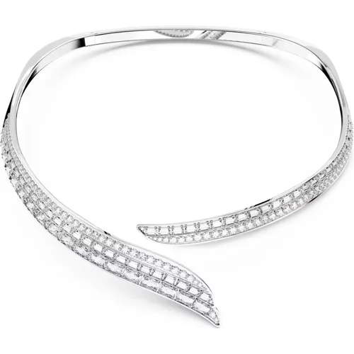 Hyperbola Necklace White Rhodium-Plated , female, Sizes: ONE SIZE - Swarovski - Modalova