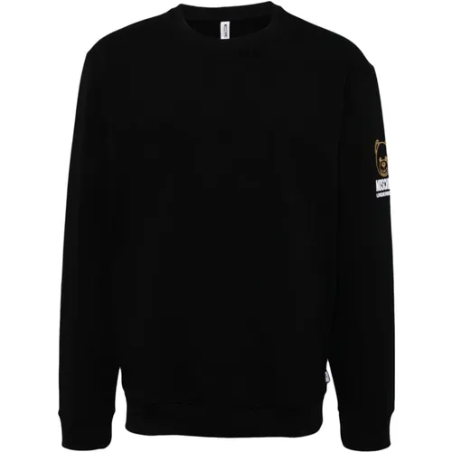 Logo Print Crew Neck Sweater , male, Sizes: S, L, XL, XS - Moschino - Modalova