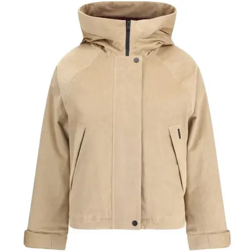 Light Jackets, female, , Size: XS Quilted Corduroy Hooded Jacket - Woolrich - Modalova