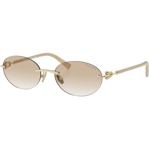 Damen Sonnenbrille Goldrahmen Graue Gläser - Tiffany - Modalova
