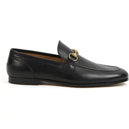 Leather Loafers with Gold Detailing , male, Sizes: 6 UK - Gucci - Modalova