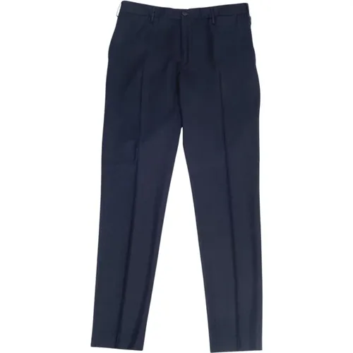 Chinos, male, , Size: 3XL Washed Flannel Trousers - Marine - Incotex - Modalova