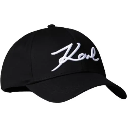 Schwarze Signature Cap Verstellbarer Verschluss - Karl Lagerfeld - Modalova