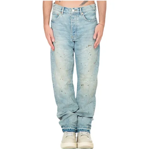 Dirty Paint Straight Jeans , male, Sizes: W34 - Purple Brand - Modalova