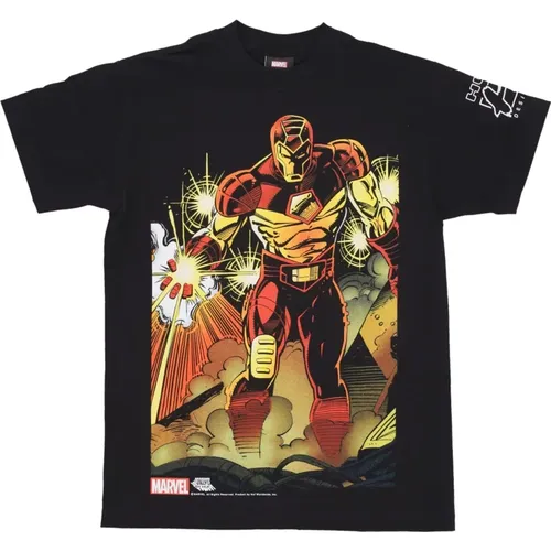 Iron Man Avengers Tee Schwarz Streetwear , Herren, Größe: L - HUF - Modalova