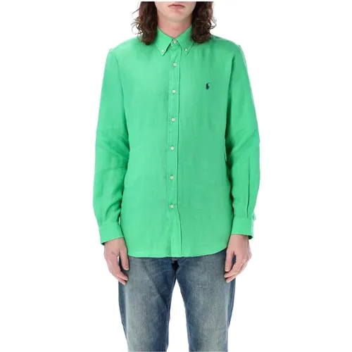 Linen Custom Fit Shirt , male, Sizes: S - Ralph Lauren - Modalova