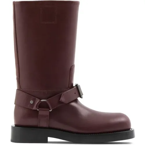 Bordeaux Lederstiefel Burberry - Burberry - Modalova